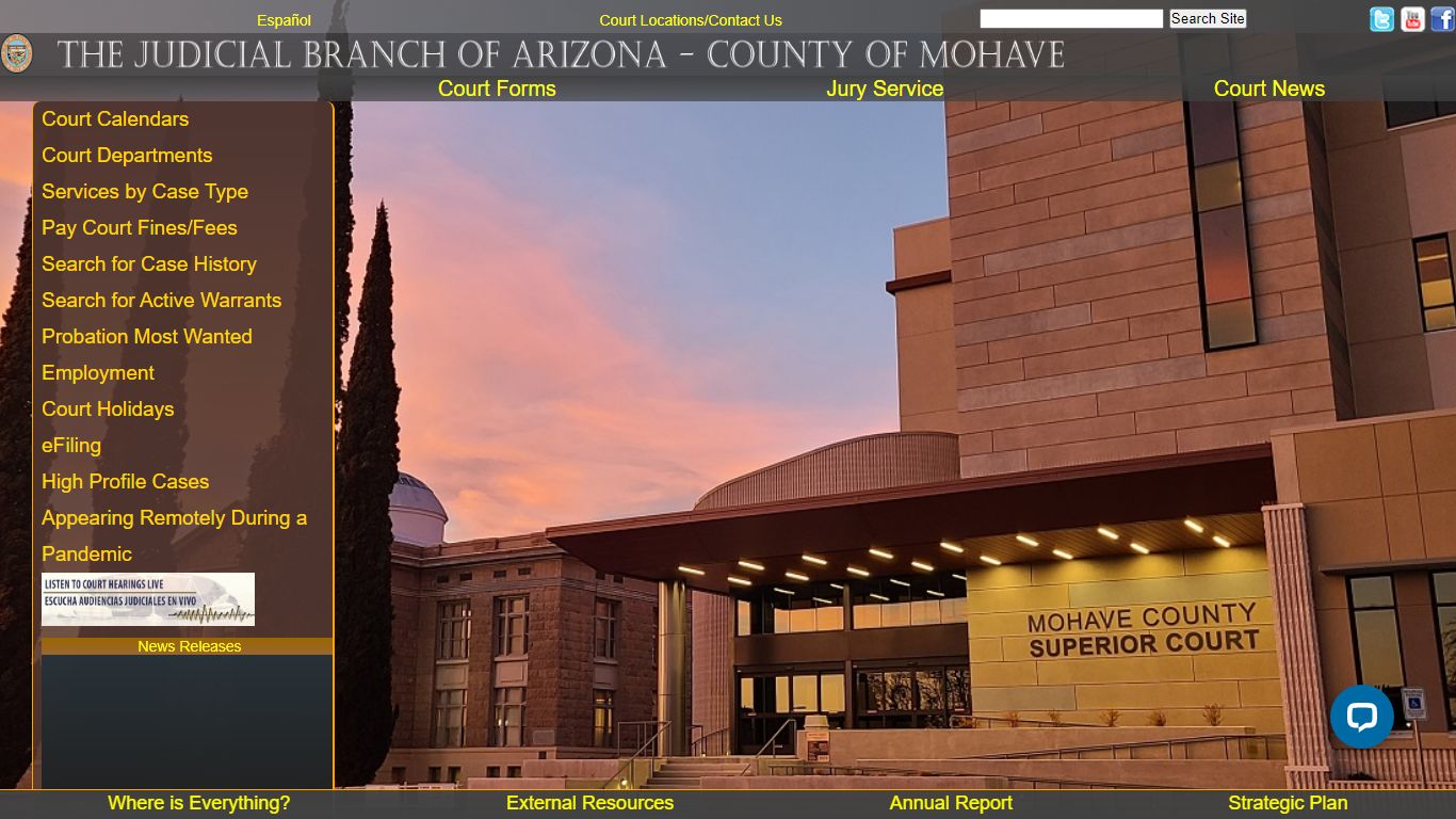 Mohave County Superior Court Website - Arizona